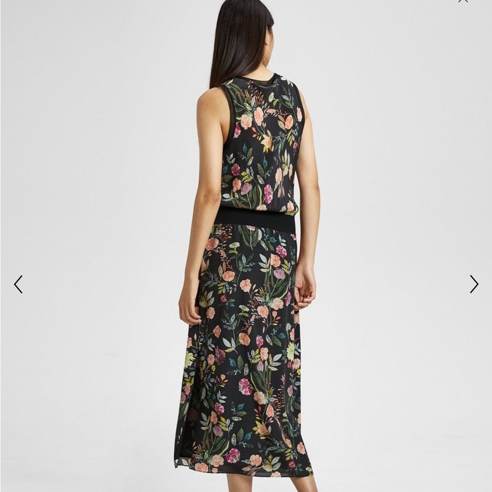 Theory Silk Combo Floral Dress Size Medium - Picture 8 of 12